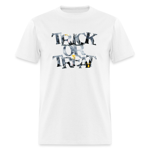 8052 1/4S Down Spooky Lane Trick or Treat PREMIUM TSHIRT - white