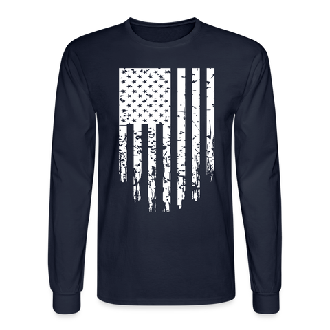 5115 4/4S Distressed Vertical Flag PREMIUM TSHIRT - navy