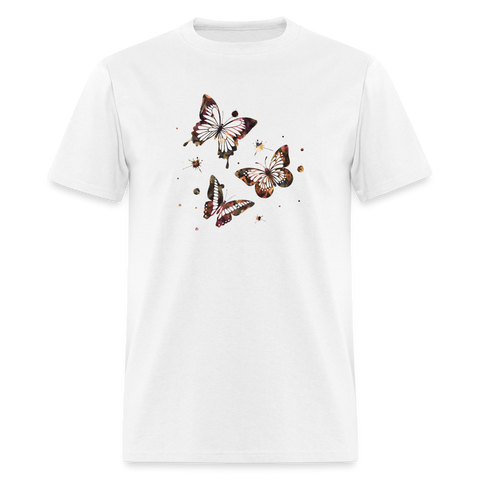 8382 1/4S Tanya's Cordovan Floral Butterfly Trio PREMIUM TSHIRT - white