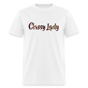 8382 1/4S Tanya's Cordovan Floral Classy Lady PREMIUM TSHIRT - white