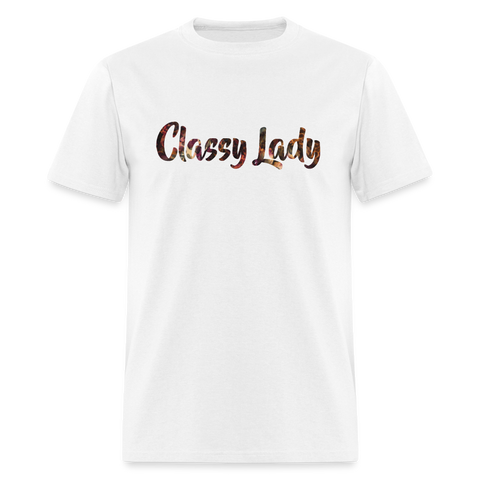 8382 1/4S Tanya's Cordovan Floral Classy Lady PREMIUM TSHIRT - white