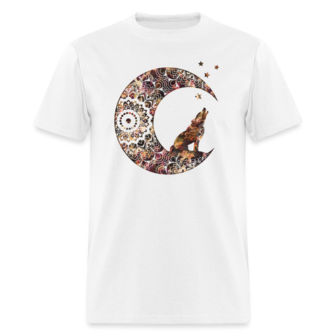 8382 1/4S Tanya's Cordovan Floral Wolf Moon PREMIUM TSHIRT - white