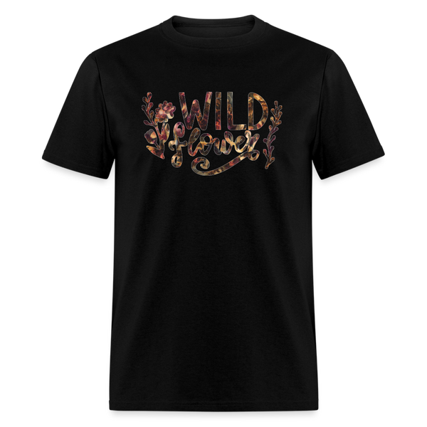 8382 1/4S Tanya's Cordovan Floral Wild Flower PREMIUM TSHIRT - black