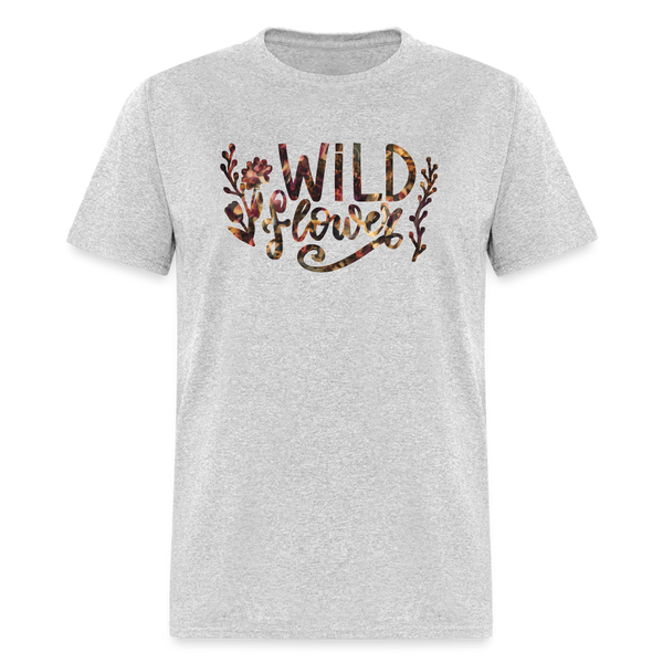 8382 1/4S Tanya's Cordovan Floral Wild Flower PREMIUM TSHIRT - heather gray