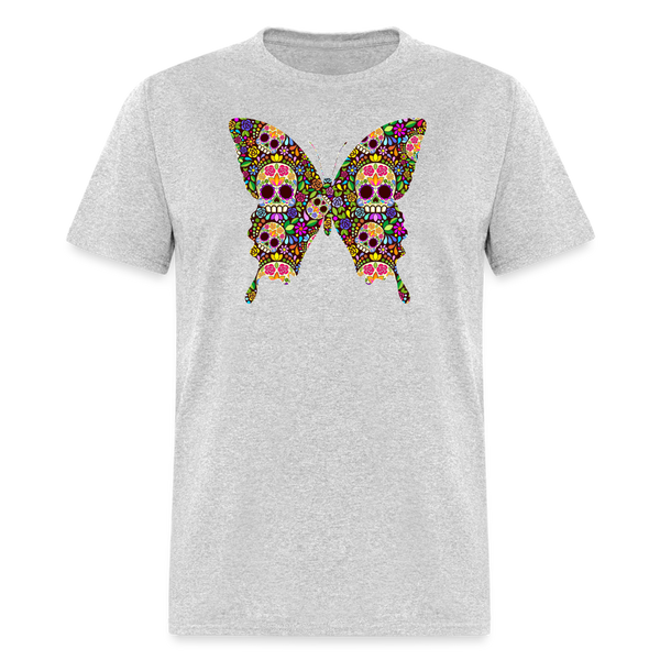 8384 1/4S Joy's Sugar Skulls Butterfly 2 PREMIUM TSHIRT - heather gray