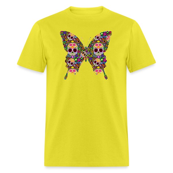 8384 1/4S Joy's Sugar Skulls Butterfly 2 PREMIUM TSHIRT - yellow