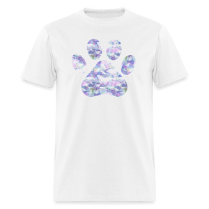 8385 1/4S Cindi's Tie Dye Butterfly Paw PREM TSHIRT - white