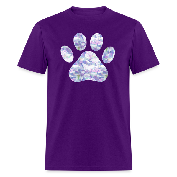 8385 1/4S Cindi's Tie Dye Butterfly Paw PREM TSHIRT - purple