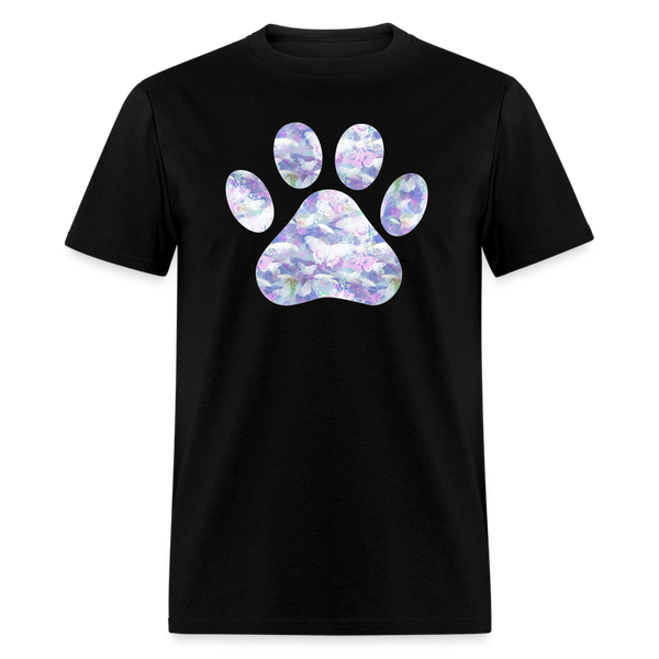 8385 1/4S Cindi's Tie Dye Butterfly Paw PREM TSHIRT - black