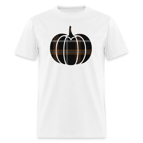 8260 1/4S Halloween Plaid Pumpkin PREM TSHIRT - white