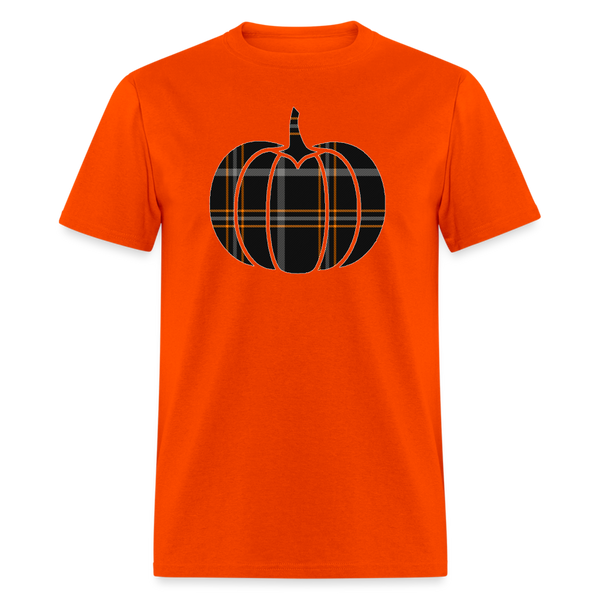 8260 1/4S Halloween Plaid Pumpkin PREM TSHIRT - orange