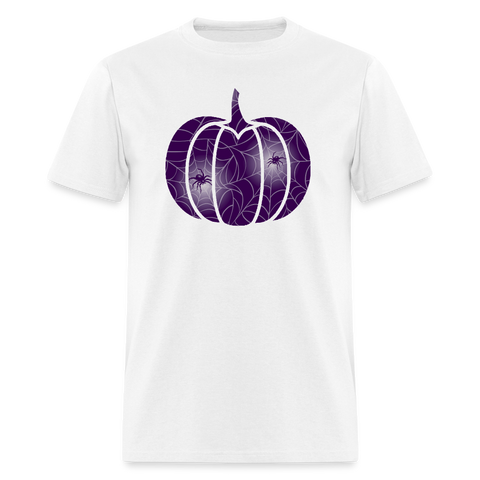 8274 1/4S Eensy Weensy Purple Spider Pumpkin PREM TSHIRT - white