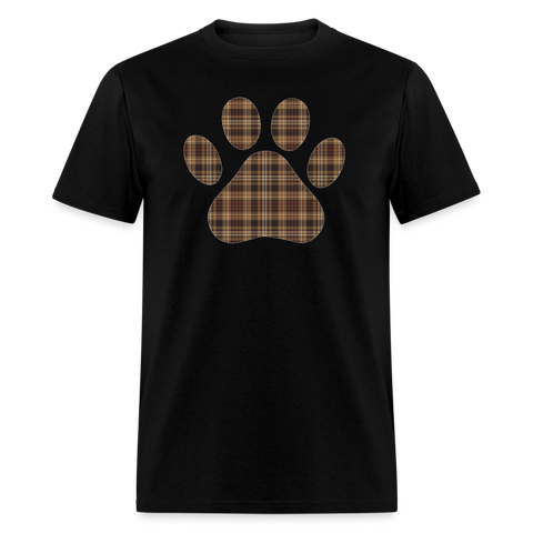 8352 1/4S Tammy's Brown Plaid Paw PREM TSHIRT - black