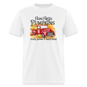 6763 1/4S Farm Fresh Pumpkins PREM TSHIRT - white