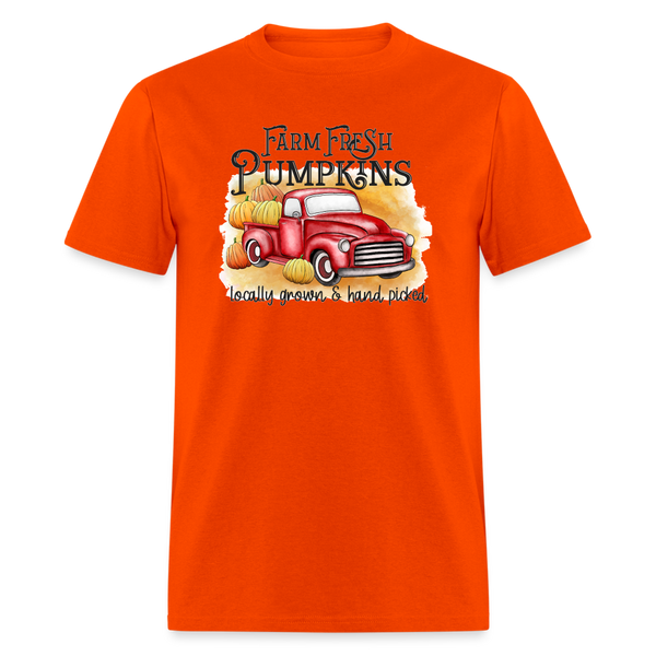 6763 1/4S Farm Fresh Pumpkins PREM TSHIRT - orange