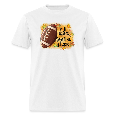 6759 1/4S Fall Leaves Football Please - white