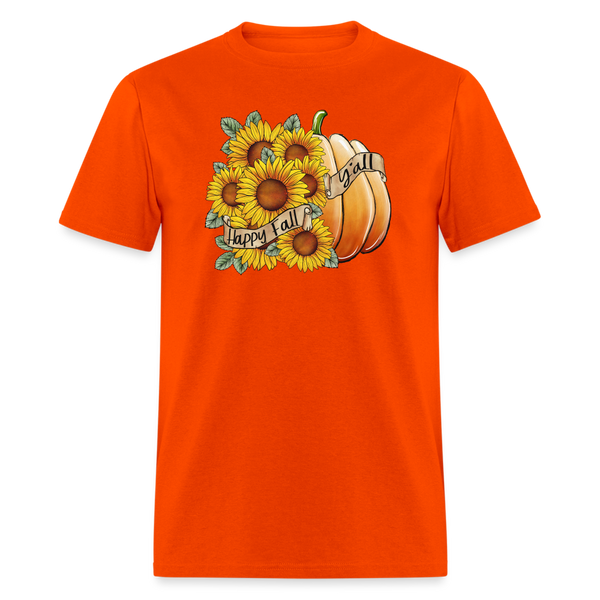 6765 1/4S Happy Fall Sunflower Pumpkin PREM TSHIRT - orange