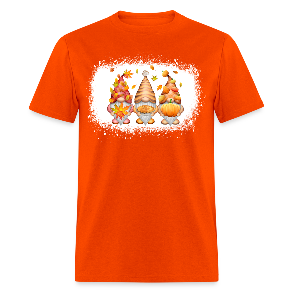 6775 1/4S Thanksgiving Gnomes Bleach Look PREM TSHIRT - orange