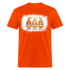 6775 1/4S Thanksgiving Gnomes Bleach Look PREM TSHIRT - orange