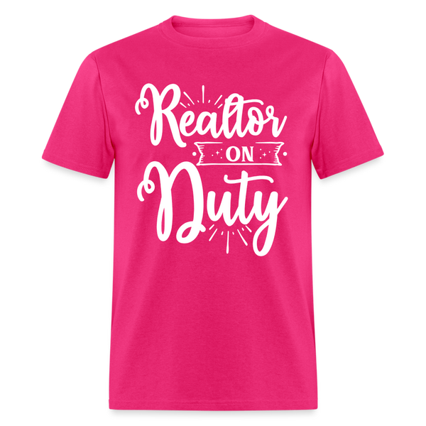 6794 1/4S Realtor On Duty TSHIRT - fuchsia