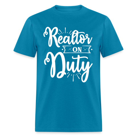 6794 1/4S Realtor On Duty TSHIRT - turquoise