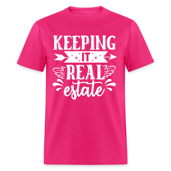 6791 1/4S Keeping It Real Estate TSHIRT - fuchsia