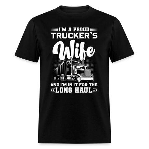 60002 1/4S Proud Trucker's Wife PREM TSHIRT - black