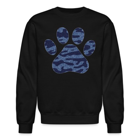 8344 Sandy's Denim Look Camo Paw PREMIUM SWEATSHIRT - black