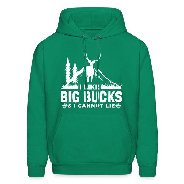 60008 4/4S I Like Big Bucks (White Graphic) PREMIUM HOODIE - kelly green