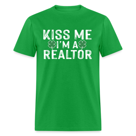 60016 1/4S Kiss Me I'm A Realtor PREMIUM TSHIRT - bright green