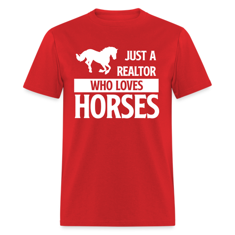 60019 1/4S Loves Horses PREMIUM TSHIRT - red