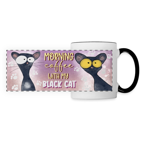 3016 Morning Coffee Black Cat DESIGNER MUGS - white/black