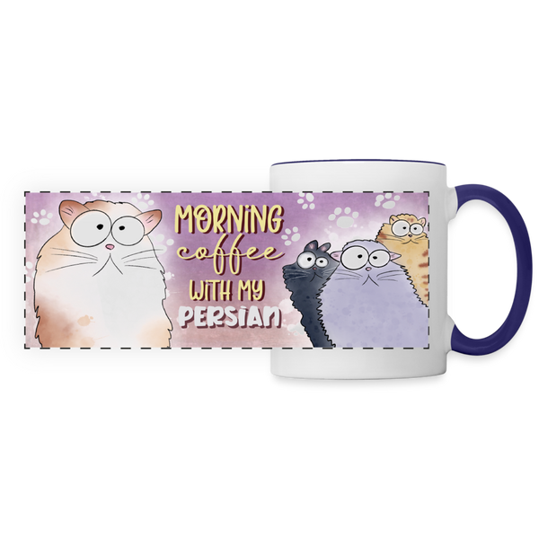 3018 Morning Coffee Persian DESIGNER MUGS - white/cobalt blue