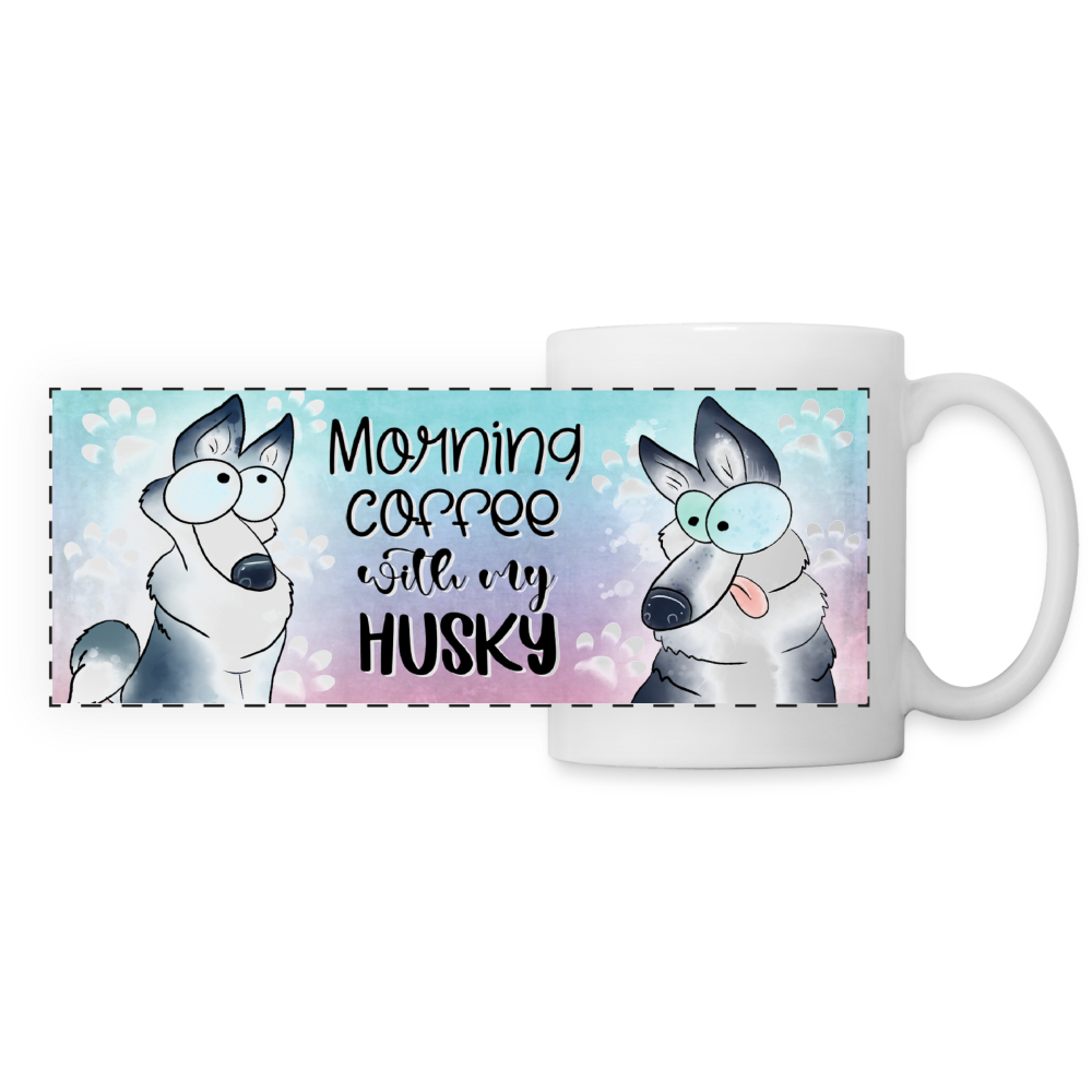 3020 Morning Coffee Husky DESIGNER MUGS - white