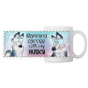 3020 Morning Coffee Husky DESIGNER MUGS - white