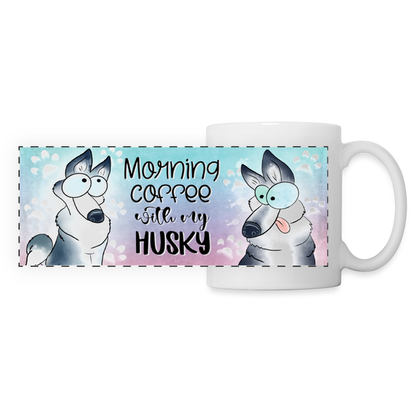 3020 Morning Coffee Husky DESIGNER MUGS - white