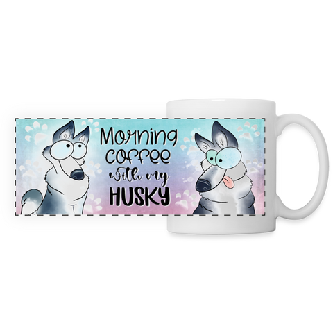 3020 Morning Coffee Husky DESIGNER MUGS - white