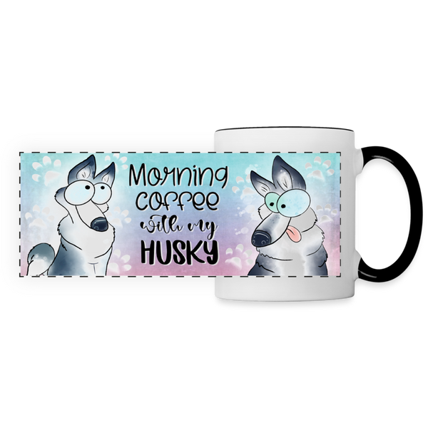 3020 Morning Coffee Husky DESIGNER MUGS - white/black