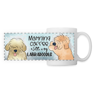 3021 Morning Coffee Labradoodle DESIGNER MUGS - white