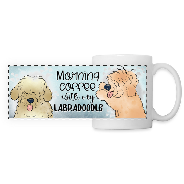 3021 Morning Coffee Labradoodle DESIGNER MUGS - white