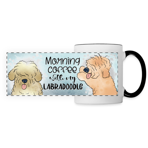 3021 Morning Coffee Labradoodle DESIGNER MUGS - white/black