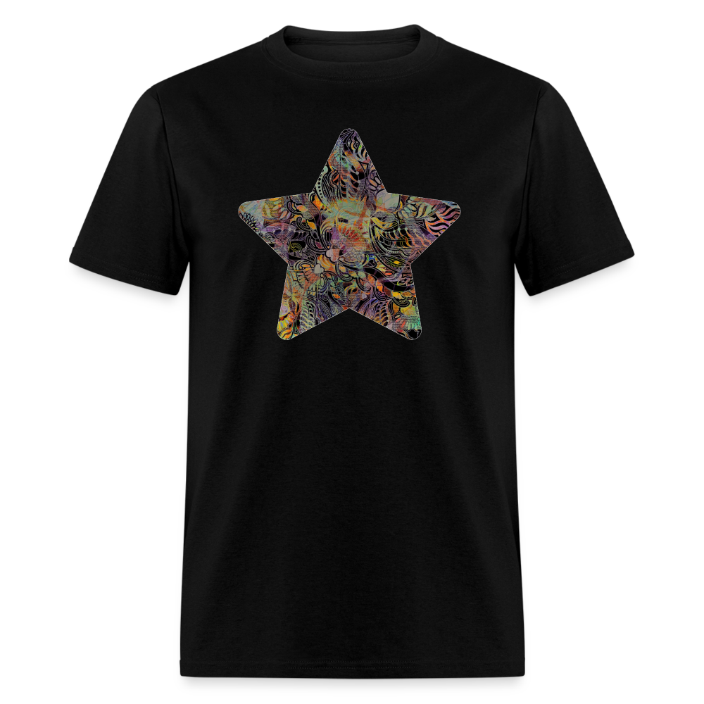 8368 1/4S Kathy's Indian Motif TD Star PREM TSHIRT - black