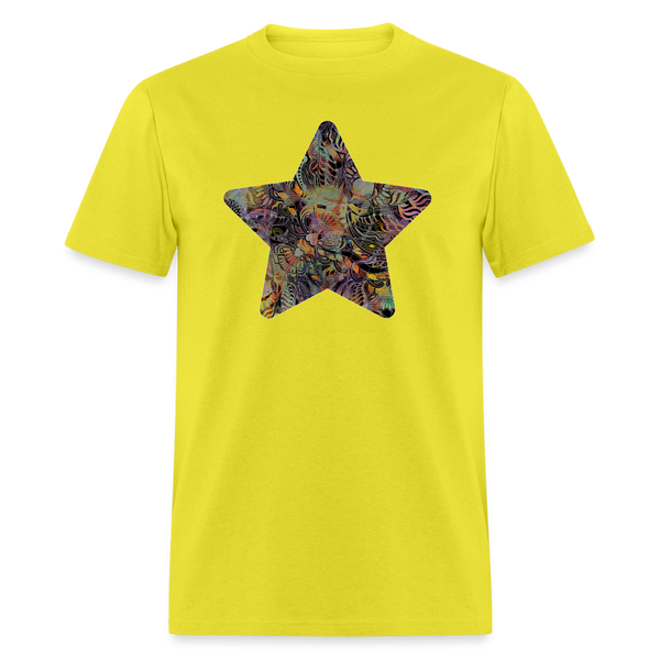 8368 1/4S Kathy's Indian Motif TD Star PREM TSHIRT - yellow