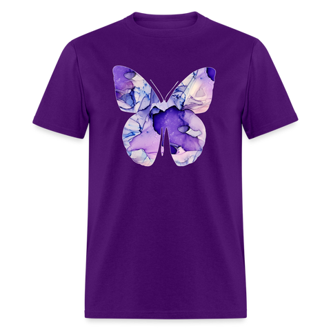 8325 1/4S Shades of Purple Butterfly Butterfly PREMIUM TSHIRT - purple