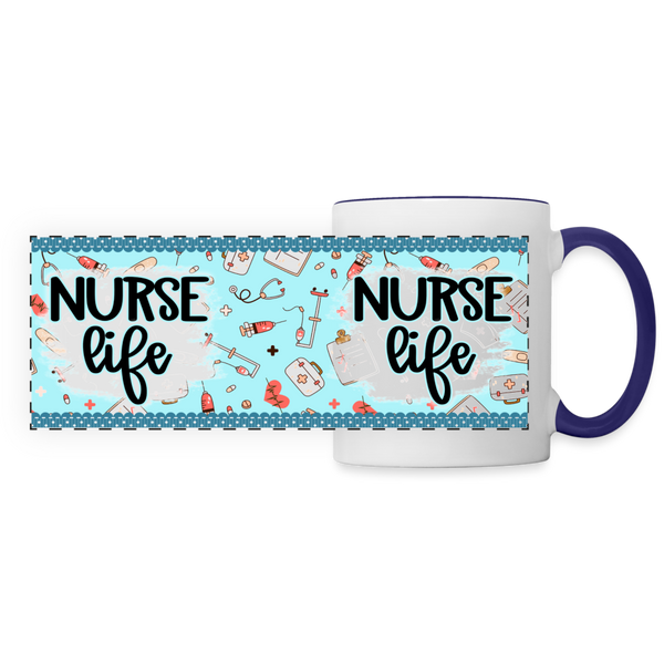 3014 Nurse Life Blue DESIGNER MUGS - white/cobalt blue