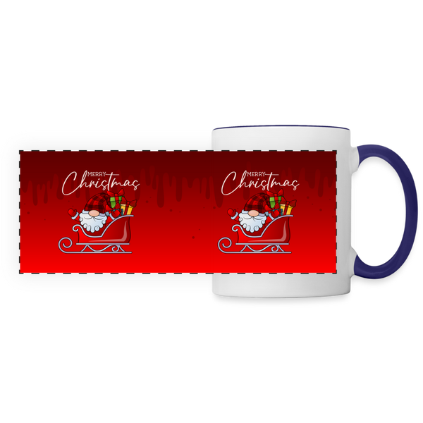 3006 Merry Christmas Gnome w Sleigh DESIGNER MUGS - white/cobalt blue