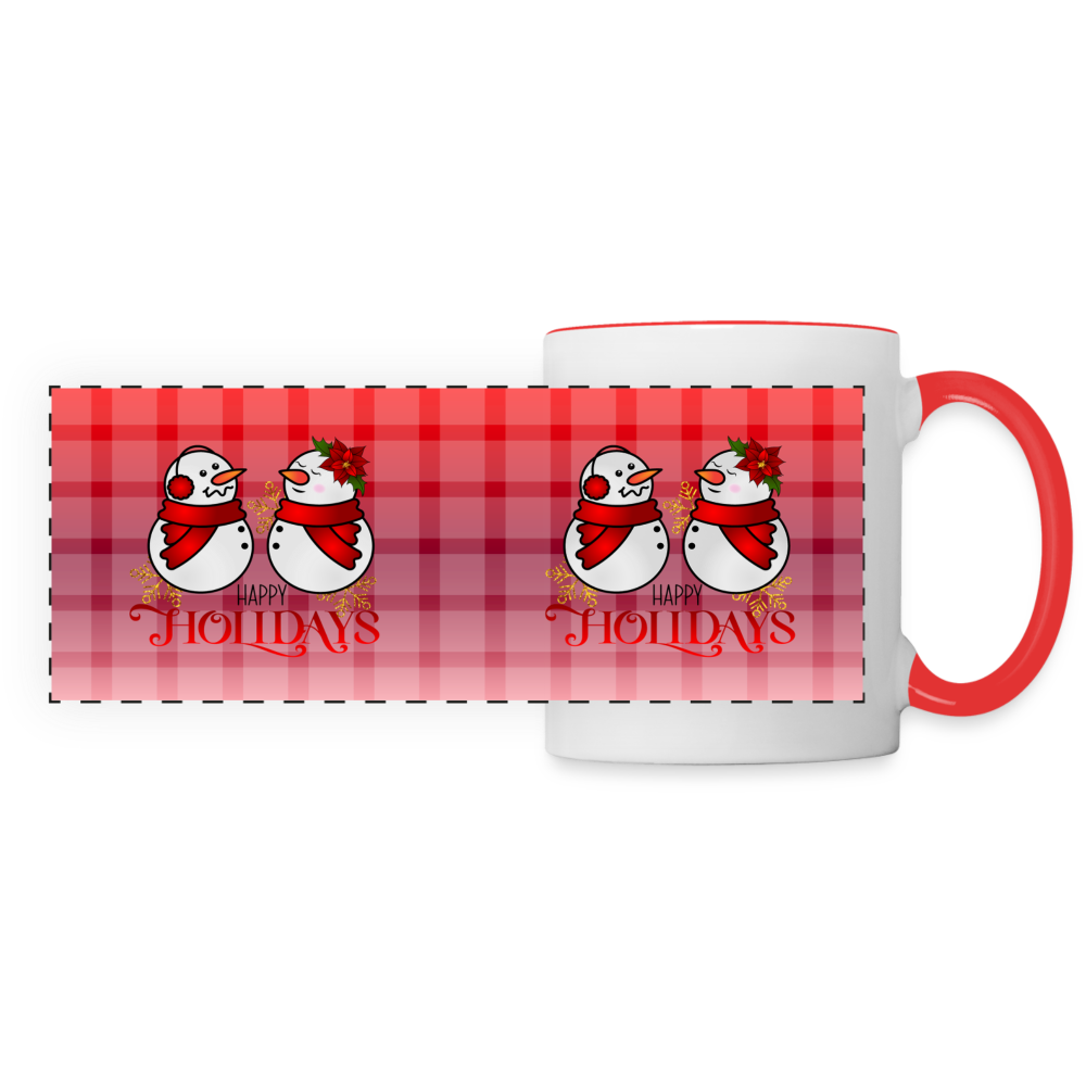 3004 Happy Holidays Snowmen DESIGNER MUGS - white/red