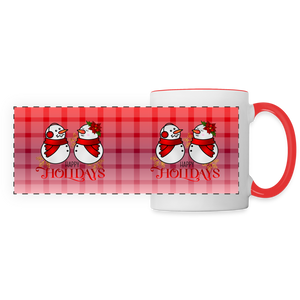 3004 Happy Holidays Snowmen DESIGNER MUGS - white/red