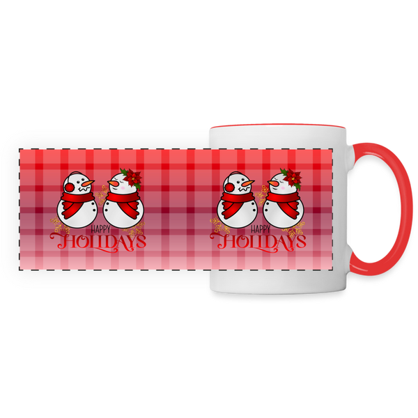 3004 Happy Holidays Snowmen DESIGNER MUGS - white/red