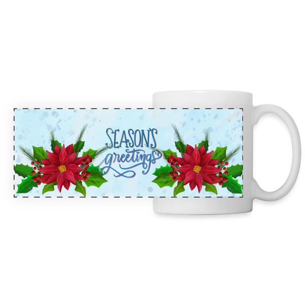 3031 Seasons Greetings Pointsettias DESIGNER MUGS - white